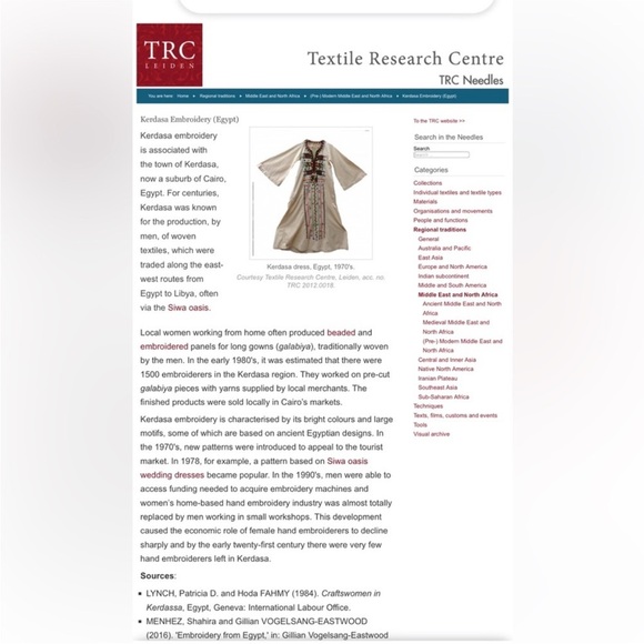 Vintage 1970s Hand Sewn and Embroidered Boho Kerdasa Egyptian Dress Kaftan - Picture 3 of 11